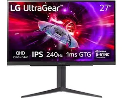 LG 27GR83Q-B, 68,6 cm (27"), 2560 x 1440 pixels, 2K Ultra HD, LED, 1 ms, Noir