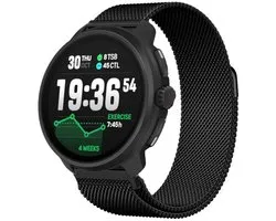 Bracelet Milanais 22mm - compatible avec Suunto 9 Peak (Pro) / Vertical / Race(2) / Run - 46mm, OnePlus Watch 1/2/3 - 46mm - Milanais avec fermeture magnétique - noir