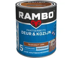 Rambo Pantserbeits Deur & Kozijn Hoogglans Transparant - Super Vochtregulerend - Teakhout - 0.75L