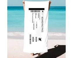 Strandlaken met persoonlijke boarding pass