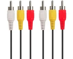 RCA naar RCA AV Kabel Adapter - 3 Tulp Male naar 3 Tulp Male - Audio Video Composiet Kabel - 1,5 meter - zwart