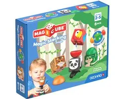 Geomag MagiCube Stacking Jungle - Blocs magnétiques à empiler pour tout-petits - 8 pièces - À partir de 2 ans