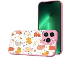 Smartphonica Telefoonhoesje Geschikt voor iPhone 13 Pro Max met Katten en Poezen opdruk - TPU Back Cover Case Cats Design - Roze geschikt voor iPhone 13 Pro Max