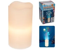Bougie LED avec projecteur et images d'ambiance interchangeables 8cm x 15cm - Bougie Saint Valentin - Bougie Romantique - Bougie Anniversaire