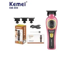 Professionele Kemei KM-999 Draadloze T-Blade Tondeuse – Digitale Display – Oplaadbaar – Inclusief 3 Opzetkammen – Voor Barbiers & Thuisgebruik