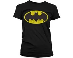 DC Comics Batman Dames Tshirt -L- Distressed Logo Zwart