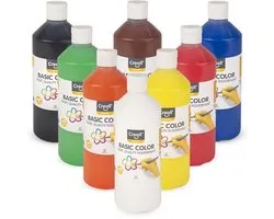 Creall Gouache Basic à base d'eau 8 couleurs 500 ml