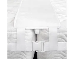 FeelAtHome 12 inch wide bed bridge twin to king converter kit - Twin Bed Connector King Maker - Bed crevice filler to make 2 single beds in king - mattress connector with strap for guests