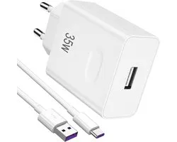 35 W USB-oplader voor Huawei voor Honor oplader, USB C-oplader, snellader met 5A type C oplaadkabel adapter voor Honor Magic7 6 Lite X7d X6b X8b X9c X8c 400 Lite 200 Smart Lite Pad X8a X9a
