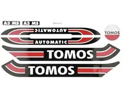 Stickerset - Tomos - zwart/rood/wit standaard