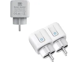 2 pièces - Navid Smart Plug - WiFi - Smart Plug - Google Home & Amazon Alexa - Minuterie et compteur d'énergie via application pour smartphone - Smart Home