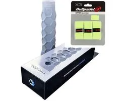 Bullpadel padel Hesacore grip + 3x Bullpadel Grip geel