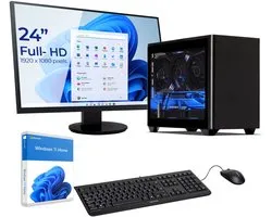 Sedatech Pakket Mini-PC Evolution Waterkoeling ITX • Intel i9-14900K 24x 3.2GHz • 32Gb DDR5 • 2Tb SSD M.2 • WiFi • Bluetooth, USB C • Windows 11 • Desktop computer • Monitor 24'' + Toetsenbord/Muis