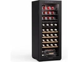Klarstein Cave à Vin Bovella 36 Duo - 36 Bouteilles - Écran Tactile - 103 Litres - 39 dB - Zwart