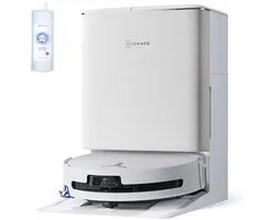 Ecovacs Deebot T90 OMNI - Robotstofzuiger met Dweilfunctie - 30.000 Pa - OZMO Roller Dweil - TruEdge 3.0 Randreiniging - Anti‑tangle - AIVI 3D Obstakelvermijding - Voor Harde Vloeren, Tapijt - Wit - T80 Upgrade - 1000ml Schoonmaakmiddel