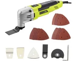 Oscillerende multitool - Multifunctioneel gereedschap - Klusklus - Variabele snelheidsregeling - 300W - Groen, zwart en grijs