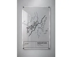 Stadskaart Nusantara - Plexiglas 20x30 cm - Split Caption