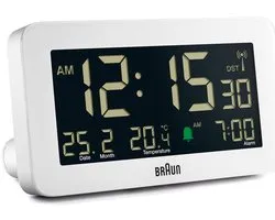 Braun BC10W-DCF - Wekker - Digitaal - Radiogestuurde tijdsaanduiding - Wit