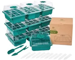 10 Pack LeafImpact Kweekbak - Complete Kweekset - Moestuin Kweekkas - Kweektafel - Verstelbare Ventilatie - Kweekbakken Moestuin