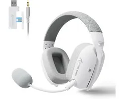 Attack Shark L80 PRO - Gaming Headset - Draadloos - 7.1 Surround Sound - Tri-Mode (2.4G/BT/3.5mm) - Dubbele Microfoon - 40mm Driver - Ultralicht 203g - PC/PS5/Xbox/Switch - Wit