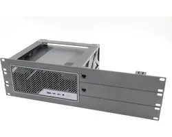 Mount for miniSforum MS-02 ULTRA with 2 RJ45 keystones 19inch 3U