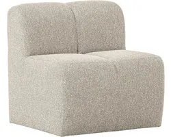 Banc de salle à manger Mojo en WOOOD 84 cm avec dossier - Bouclé - Beige chiné
