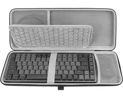 Housse combinée clavier et souris, compatible avec Logitech MX Mechanical Mini, Keychron K3 Version 2, LOFREE Flow84, MelGeek O2, Flow Lite 84, étui de transport à coque dure (gris foncé)