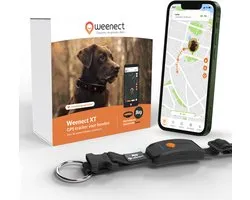 Weenect Dog XT Black Collar - NIEUWE GPS-hondenhalsband | XL-antenne | Waterdicht | Ultra-duurzame geïntegreerde Julius-K9-halsband | Abonnement vereist | Levenslange garantie