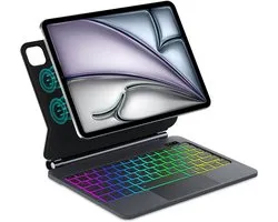 Zandarix Compatible avec Apple iPad Air 11 pouces M4/M3/M2 2026/2025/2024 - Magic Keyboard - Trackpad Multi Touch - Support Magnétique - Bluetooth - Clavier - Housse de tablette - Noir
