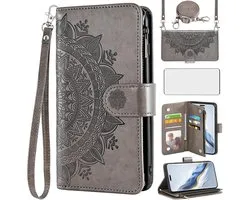 Asuwish Mobile Phone Case for Honor Magic 6 Pro, Case with Cord and Film, Protective Film, Card Compartment, Foldable - ShopVlot