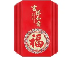 12 Pieces Red Envelopes Chinese Hongbao Lucky Envelopes Chinese Element Spring Party Pocket Money Lucky HongBao for - ShopVlot