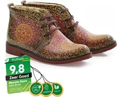 Goby Mandala Dream Dames Enkellaars – Handmade – Vegan Leer – Maat 41