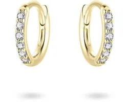 Jewels Inc. - Boucles d' Boucles d'oreilles - Boucles d' Boucles d'oreilles Wit zircone Massief - 10mmØ - 14 carats or jaune