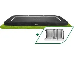 Salta Premium Ground - Inground trampoline met veiligheidsnet - 366 x 244 cm - Zwart