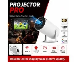 Sterrenvuur Mini Smart Projector - Beamer - Native 720P HD - 4K Decode - Android 11 avec WiFi 6 & Auto Keystone