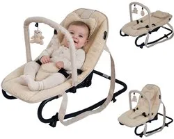 X Adventure Rocker – Dossier réglable et pliable – Fauteuil à bascule portable – Beige (0 mois)