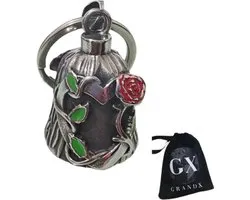 Grand X - Guardian Bell - Thorned Rose - Gremlin Bell - Sleutelhanger - Motor Sleutelhanger - Geluksbelletje Motor - Tas Hanger - Geloof
