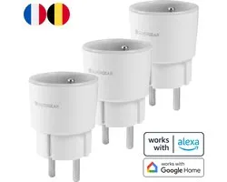 Silvergear Smart Wifi Plug avec Pin Ground - 3 Pièces - Paire avec Google Home, Amazon Alexa et App - Smart Plugs pour la France et la België