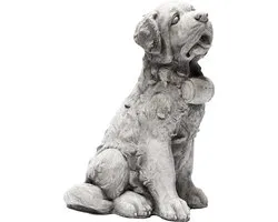 Tuinbeeld St Bernard hond (Wit/ Gepattineerd)