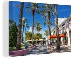 Peintures sur Toile Route - Miami Beach - Floride - 150x100 cm - Décoration murale