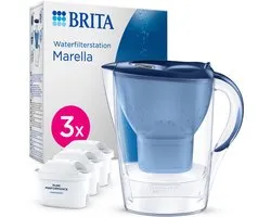 BRITA Waterfilterkan Marella Cool 2.4L Blauw inclusief 3 MAXTRA PRO waterfilterpatronen Single Unit