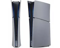 Playstation 5 Slim Faceplates Digital Edition (non compatible avec PS5 standard & PS5 Pro) - Inclus Mid Skin - Accessoires - Faceplate - Cover - Plate - Skin - Retro - 30th Anniversary Grey