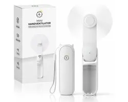 Mini ventilateur à main Twenty4seven® avec miroir et lampe de poche - Ventilateur portable rechargeable - Ventilateur de table sans fil Wit - Ventilateur à main avec 3 modes