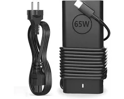 Chargeur USB-C 65W – Convient pour chargeur d'ordinateur portable Dell – Convient pour Dell Latitude 3440/5320/5420/5430/5440/5520/5530/5540/7330/7340/XPS13, ChromeBook – Adaptateur Type-C rapide