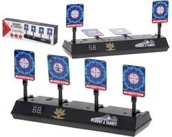 Cible de Tir Électrique - Target Numérique avec 4 Cibles - Disque de Tir Électronique avec Compteur de Score - Compatible avec les Blasters à Fléchettes Mousse - Avec Lumière et Son - Jeu de Tir pour Enfants