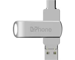 DrPhone FDS6 4 in 1 USB C Flash Drive – USB Stick 256GB - Memory Stick – OTG -USB 2.0 – Lightning- Micro USB voor o.a iPhone / iPad / Android / PC /Laptop