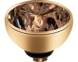MelanO Twisted Zirkonia Zetting - Goud/Smoked Topaz - 6mm