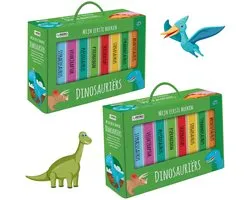 Uitdeelboekjes Dinosaurussen - 16 kartonnen dinoboekjes om uit te delen - Uitdeelcadeautjes voor crèche of verjaardag - Trakteer cadeautjes peuters - Voor kinderen 1 jaar / 2 jaar / 3 jaar