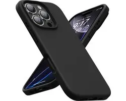 AziLine Zwarte Silicone Case Geschikt voor iPhone 16 Pro Max - iPhone 16 Pro Max Zwarte Bescherming Hoesje - Premium Zwarte Backcover geschikt voor iPhone 16 Pro Max