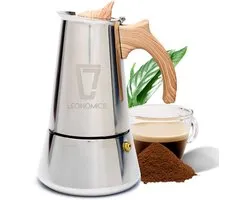 Percolateur Leonomics Luxe - Machine à expresso - Pour 6 tasses à café - Machine à café - Aussi pour plaque à induction - 300 ml - acier inoxydable